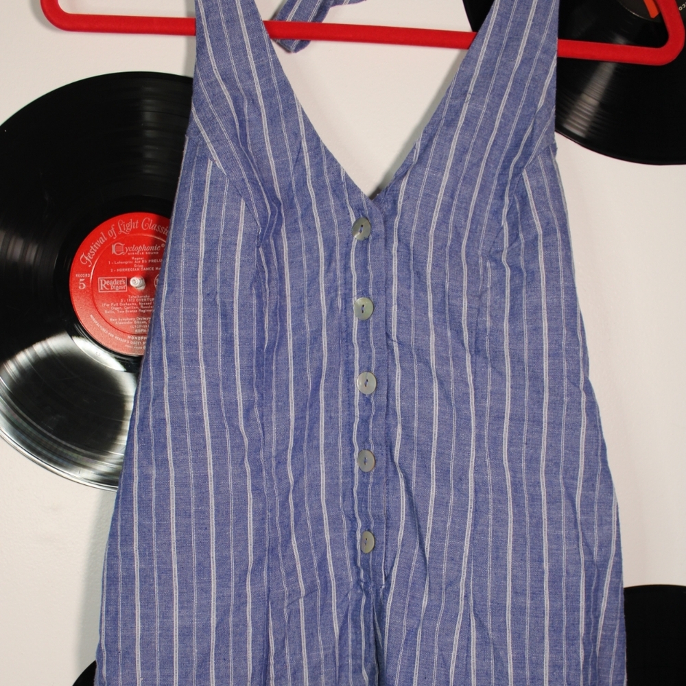 Blue Striped Women's Jumpsuit